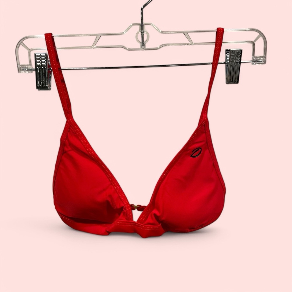 DIXXON NWT fire red hot tanning suit adjustable strap bikini top size large swim